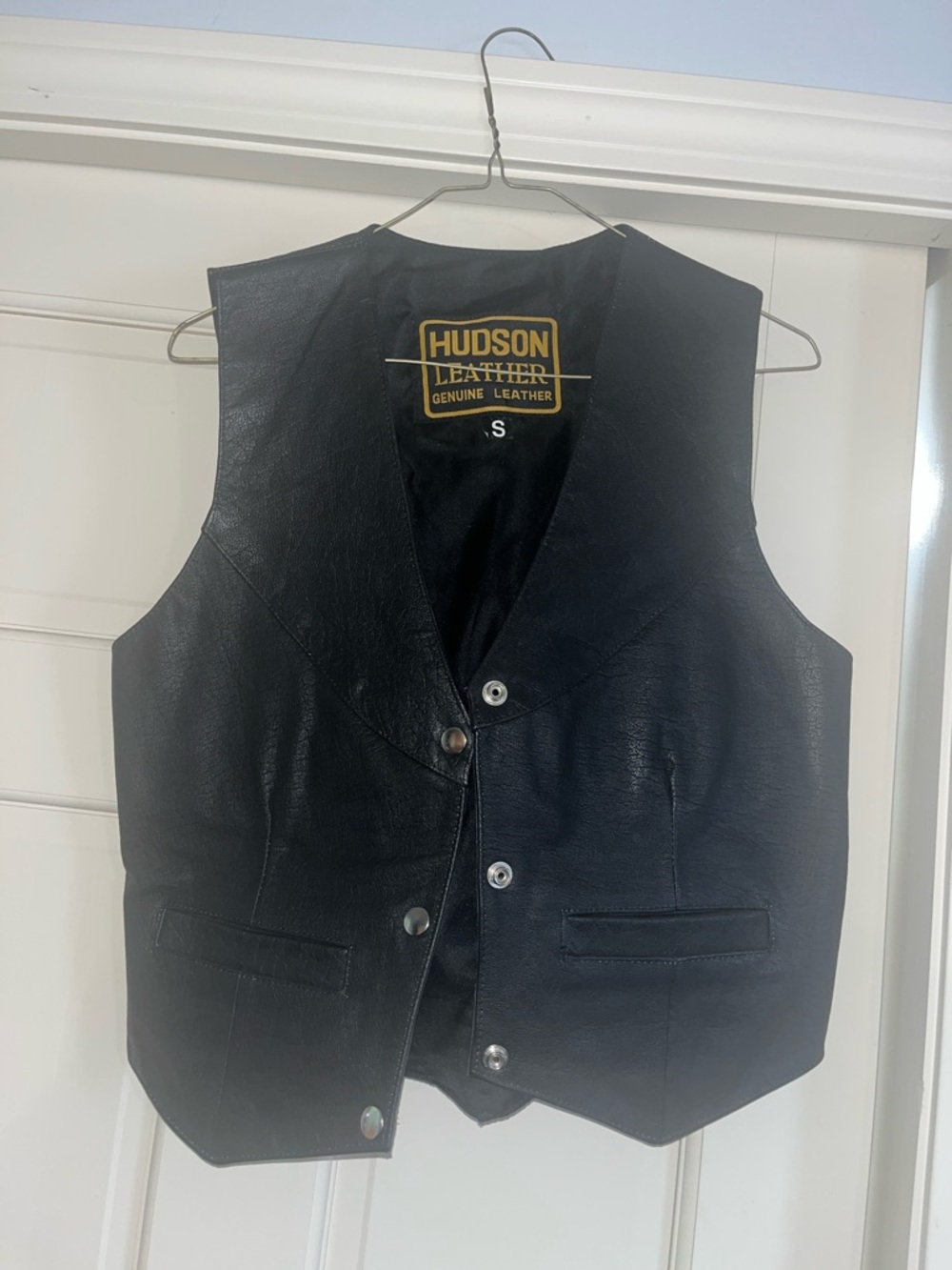Hudson Leather Womens Black Leather Vest